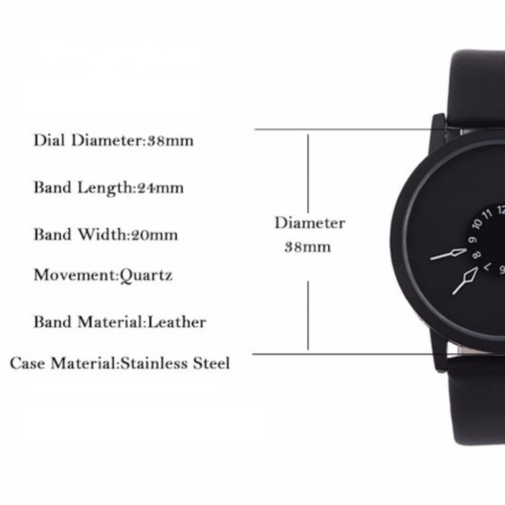 ❤️NEW❤️ Unisex Creative Leather Strap Quartz Watch - Picture 2 of 5